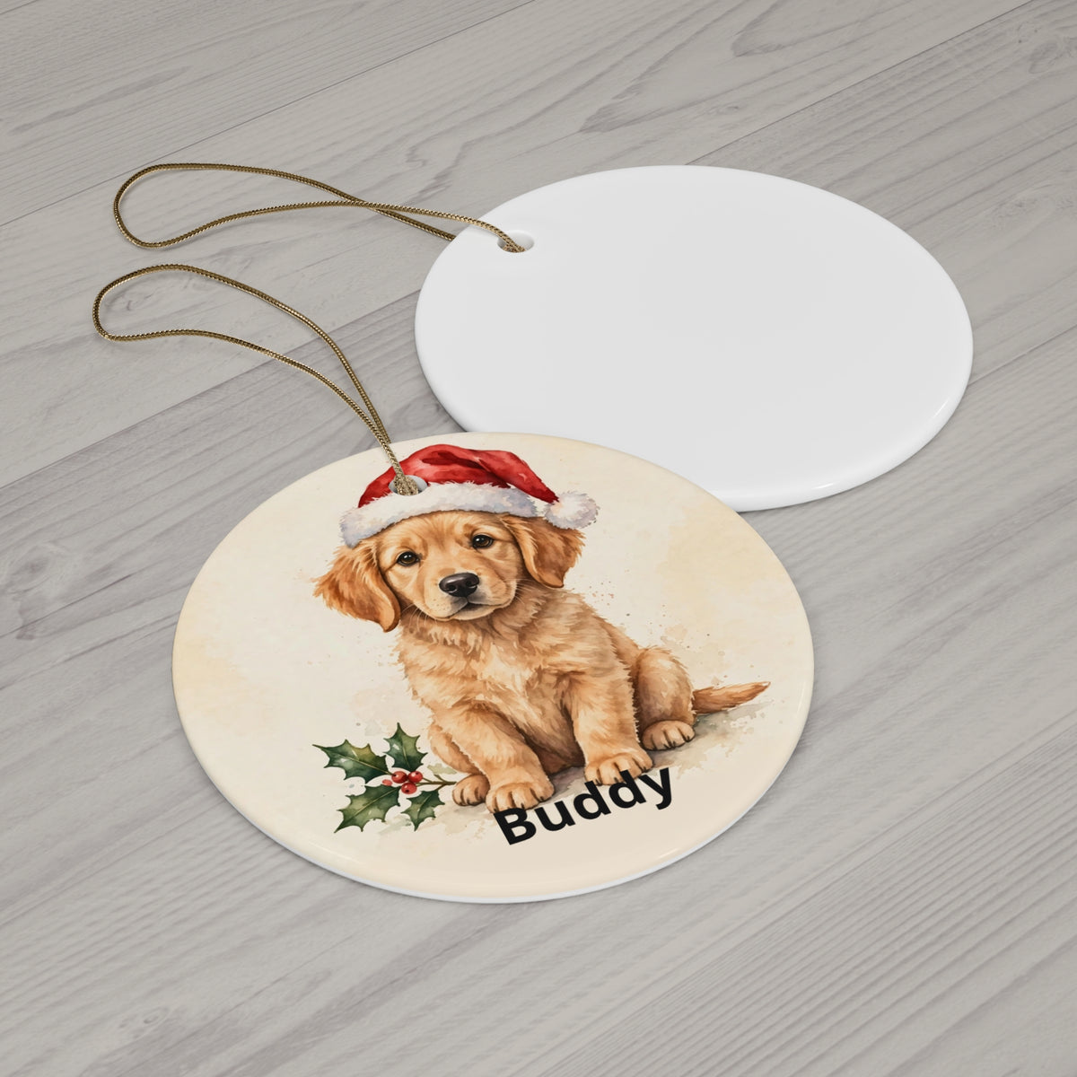 Personalised Dog's First Christmas Ornament — Golden Retriever