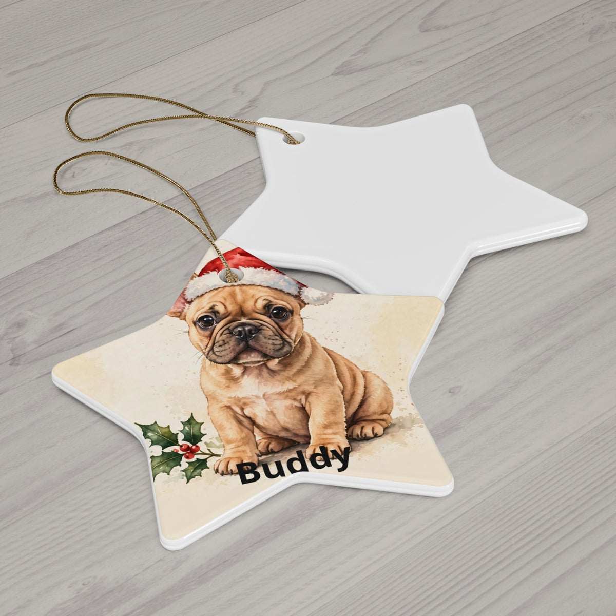 Personalised French Bulldog's First Christmas Ornament