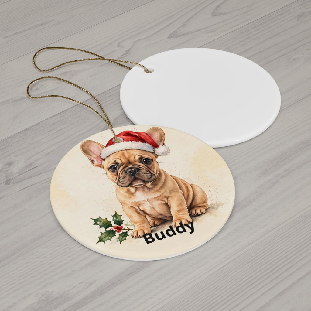 Personalised French Bulldog's First Christmas Ornament