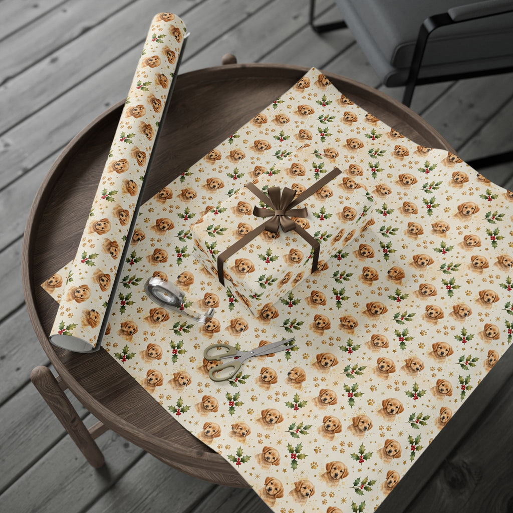 Golden Retriever Puppy Christmas Wrapping Paper