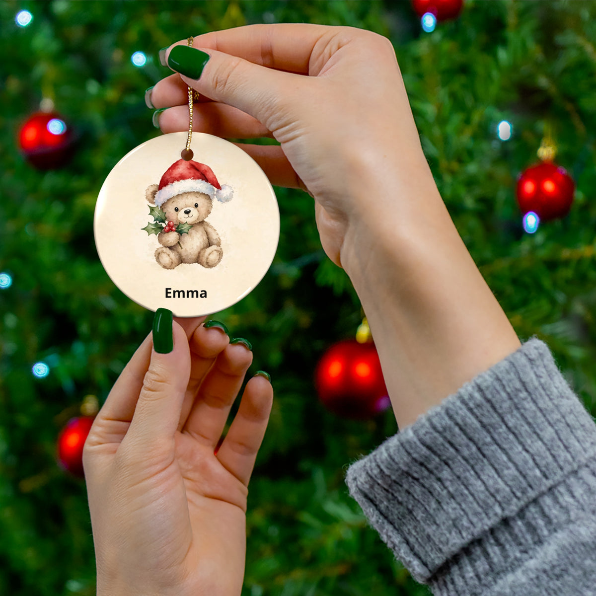 Personalised Baby's First Christmas Ornament — Teddy Bear