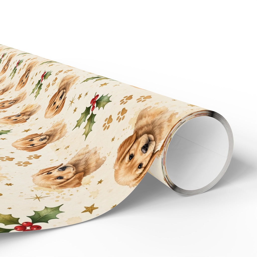 Golden Retriever Puppy Christmas Wrapping Paper