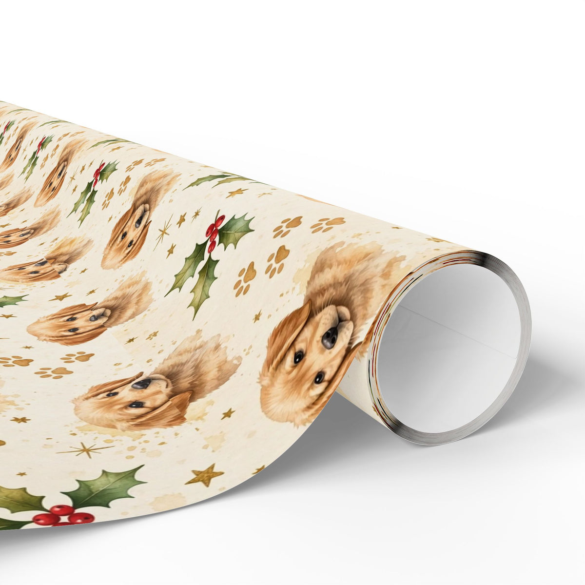 Golden Retriever Puppy Christmas Wrapping Paper