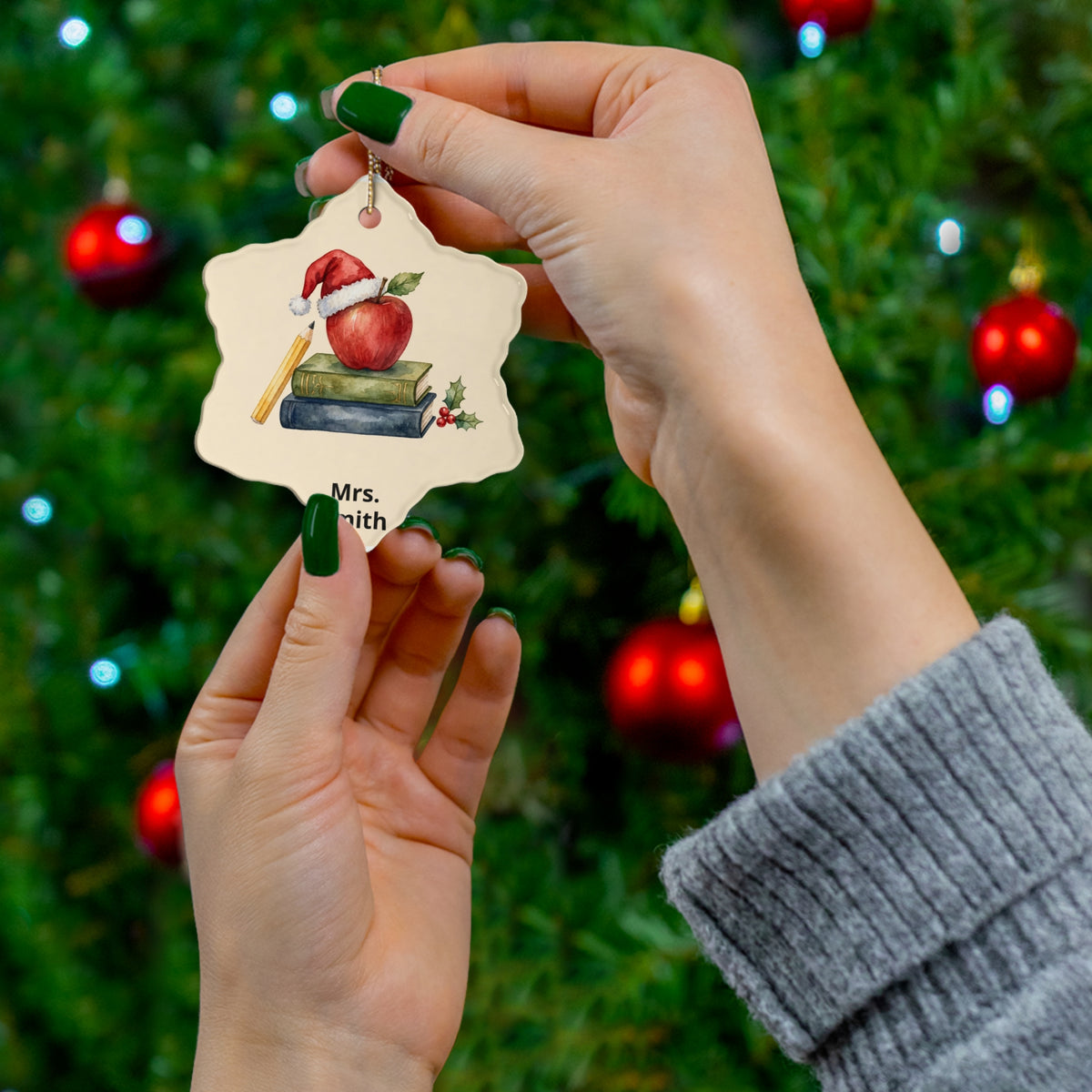 Personalised Teacher Christmas Ornament — Thank You Gift