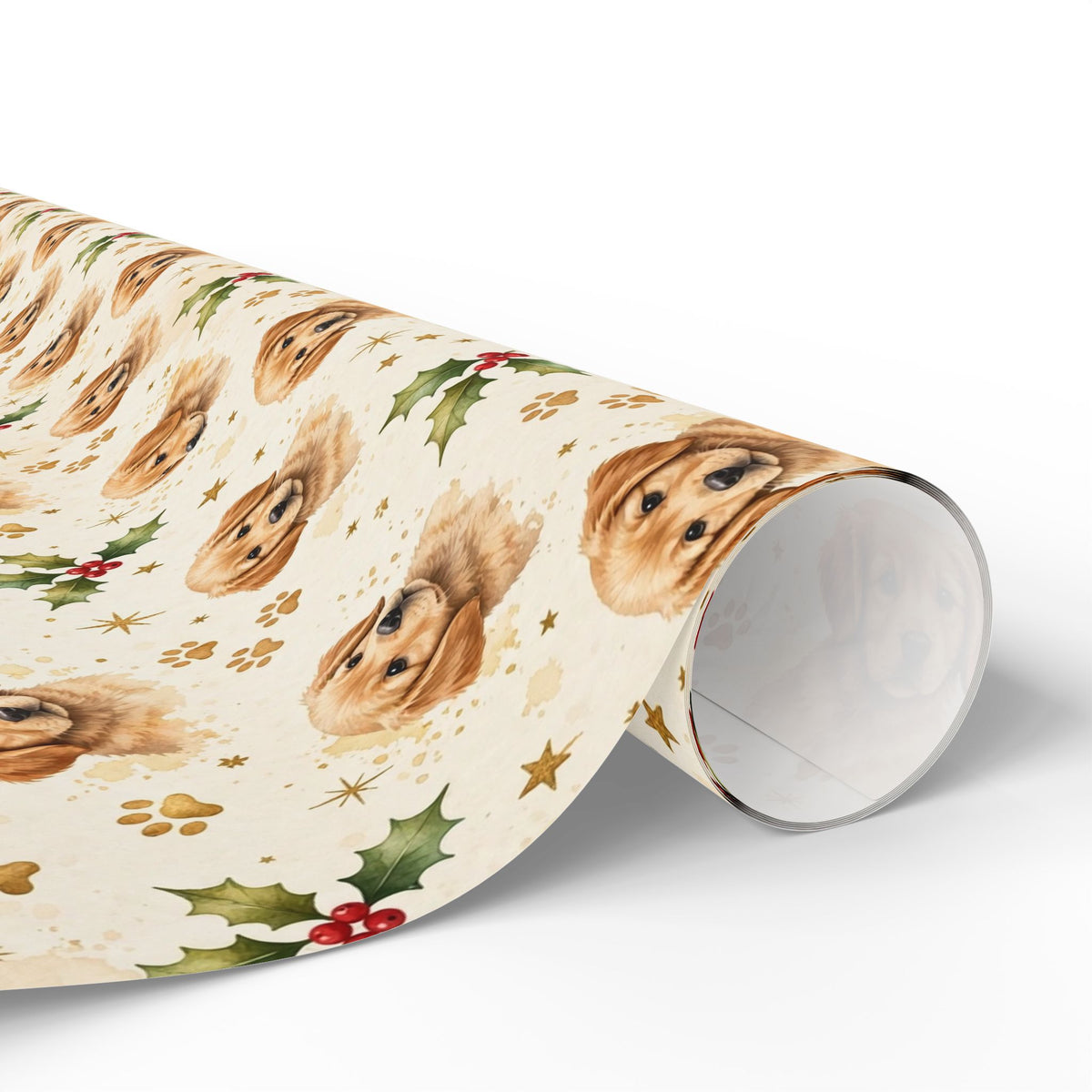 Golden Retriever Puppy Christmas Wrapping Paper