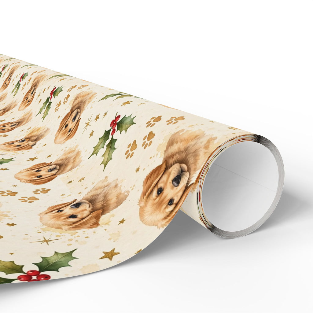 Golden Retriever Puppy Christmas Wrapping Paper