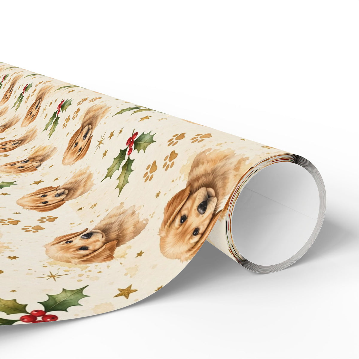 Golden Retriever Puppy Christmas Wrapping Paper