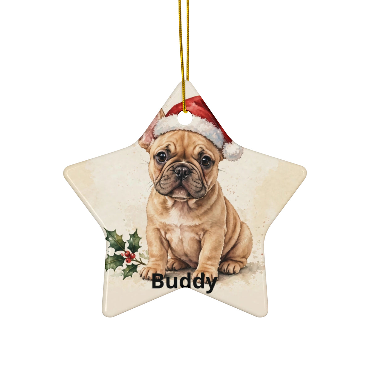 Personalised French Bulldog's First Christmas Ornament