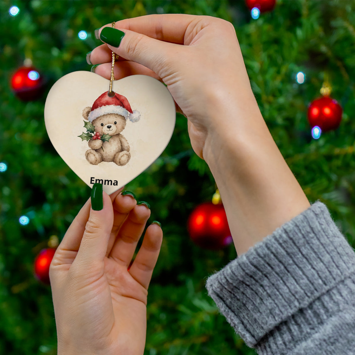 Personalised Baby's First Christmas Ornament — Teddy Bear