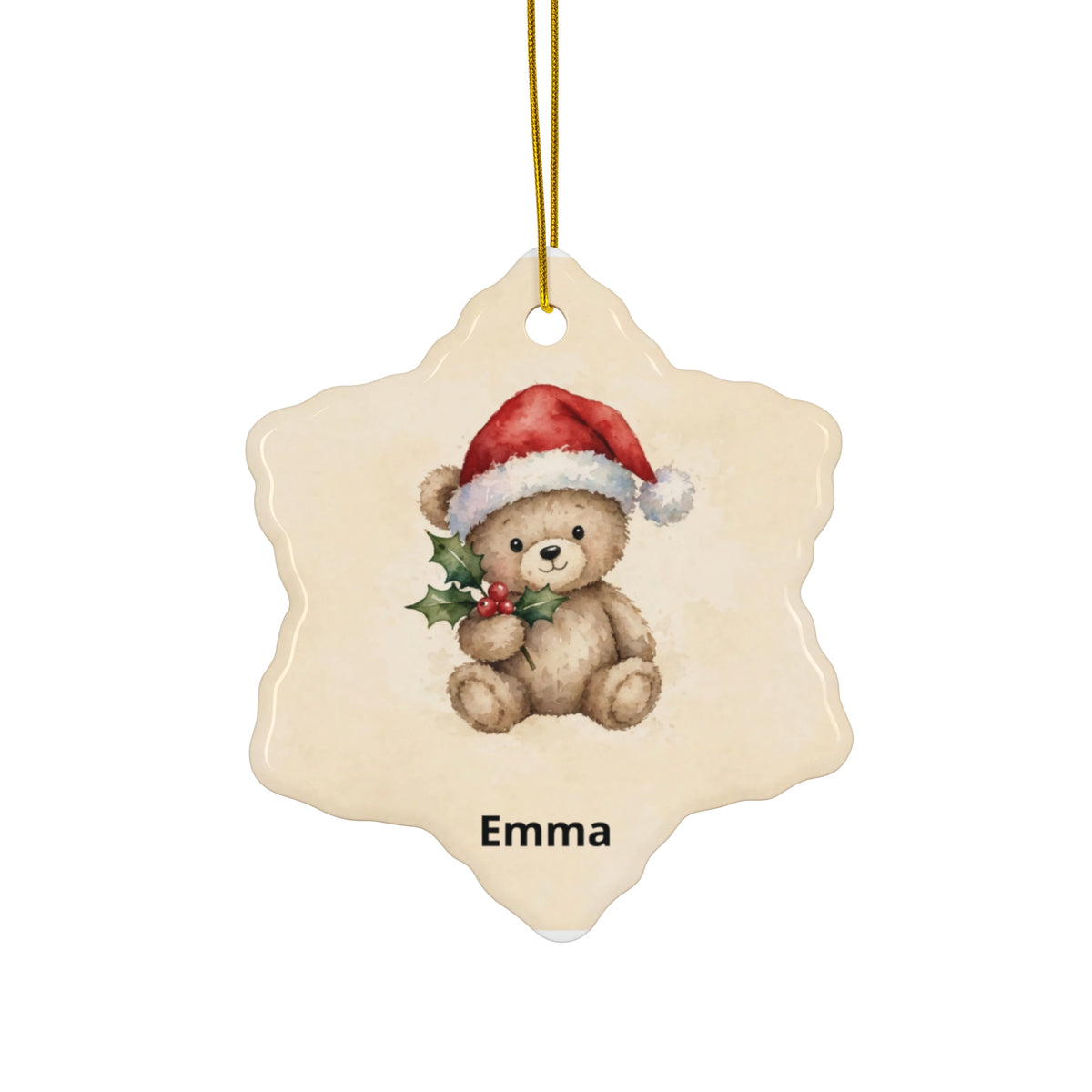 Personalised Baby's First Christmas Ornament — Teddy Bear