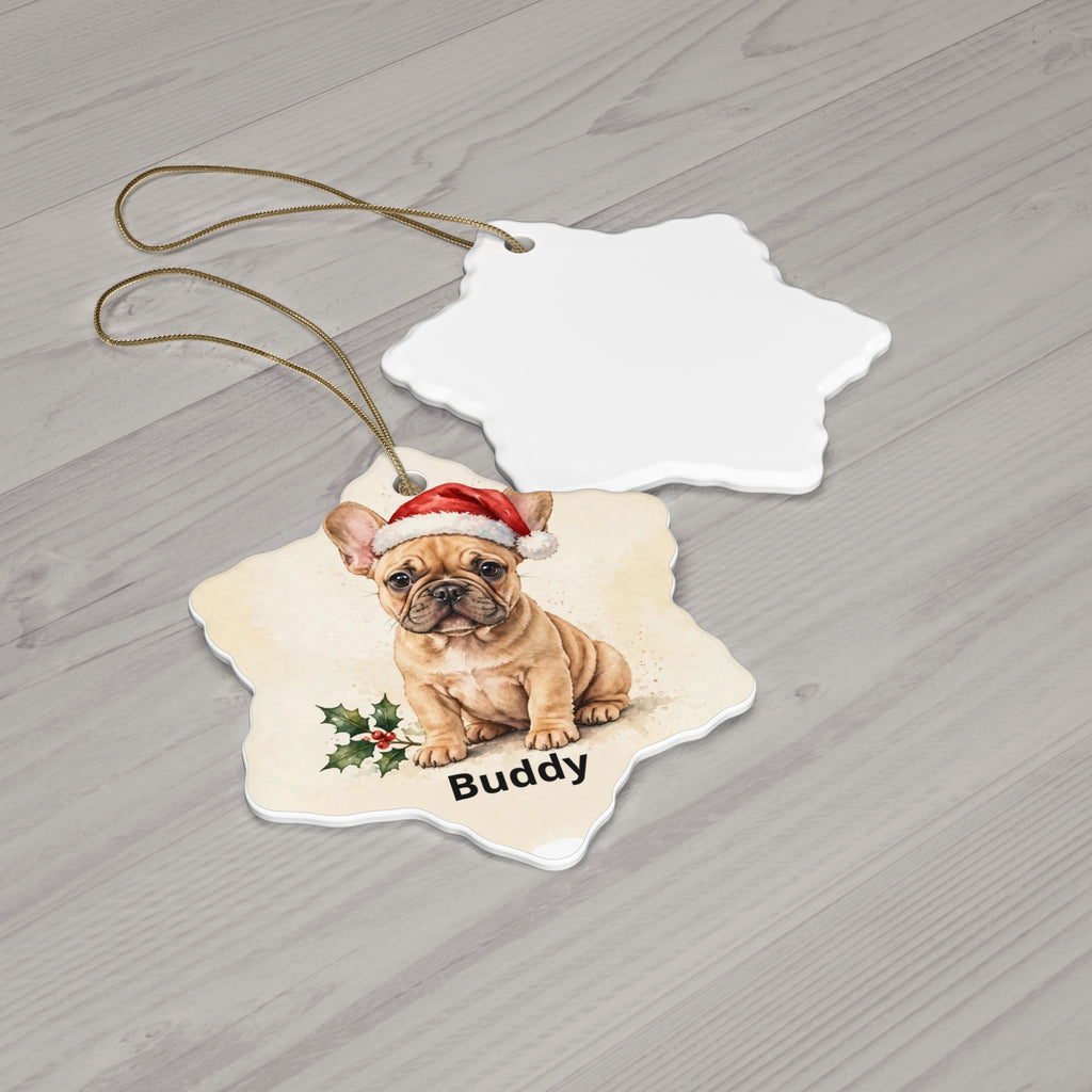 Personalised French Bulldog's First Christmas Ornament