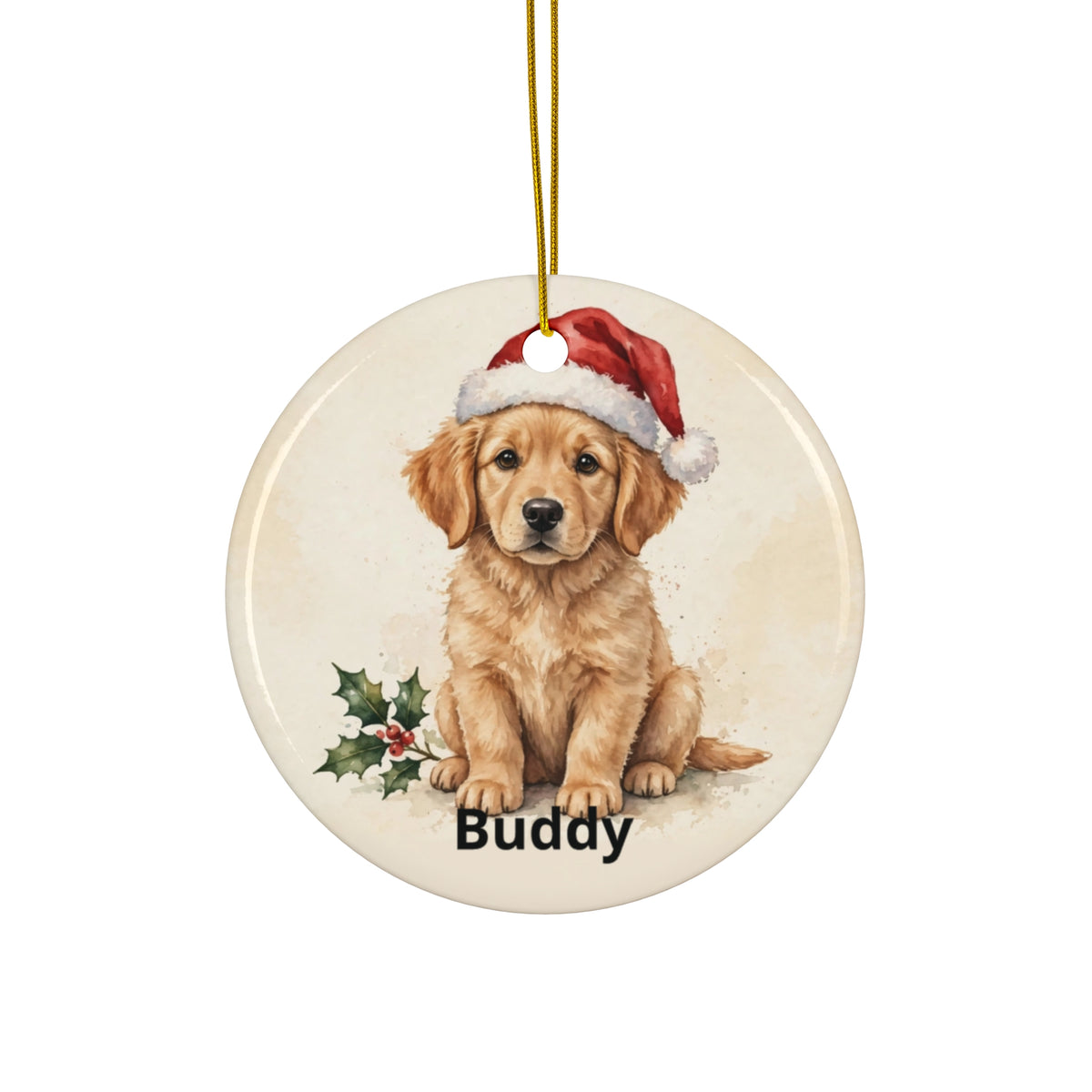 Personalised Dog's First Christmas Ornament — Golden Retriever