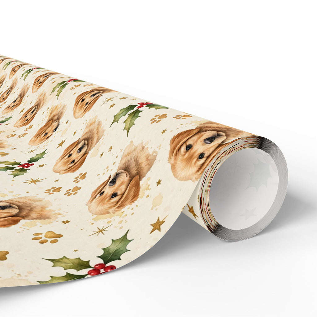 Golden Retriever Puppy Christmas Wrapping Paper