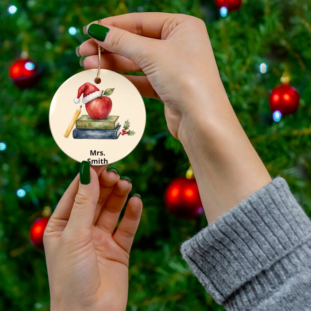 Personalised Teacher Christmas Ornament — Thank You Gift
