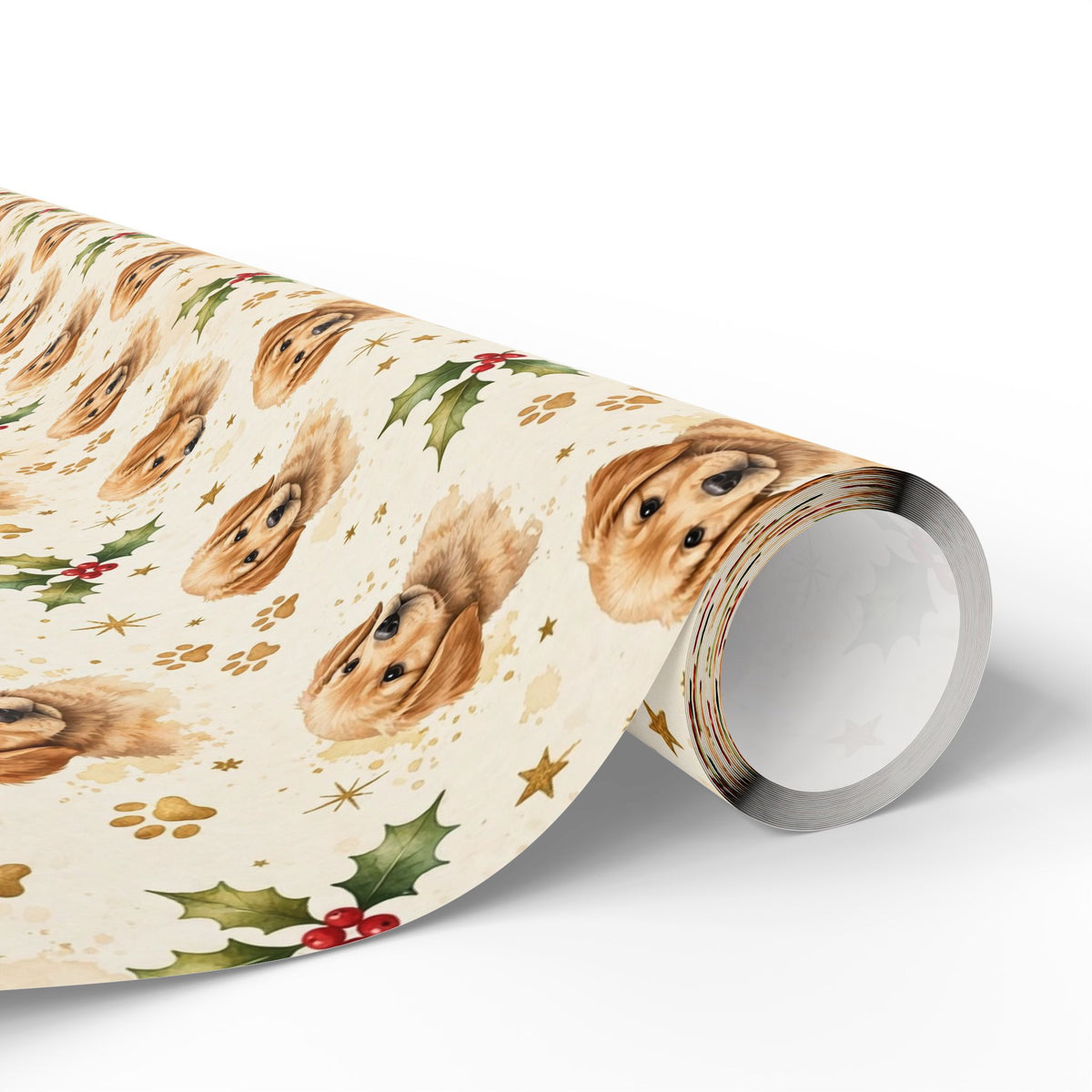 Golden Retriever Puppy Christmas Wrapping Paper